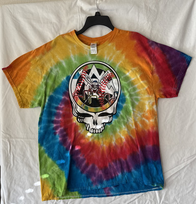 Grateful Dead Rock Your Face Tie Dye Baseball Shirt XL Colortone Tag