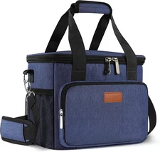 Femuar Lunch Bags for Women/Men, Insulated Bag Large Size, 04-Blue 