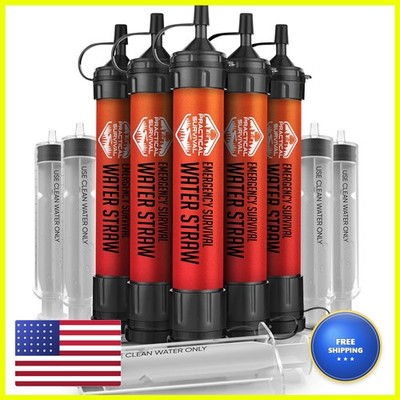 Practical Survival 5 High-Capacity Emergency Water Reusable 1800-Gallon Filters