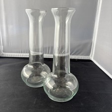 Pair of Clear Glass Bud Vases