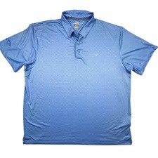Callaway Polo Golf Shirt Mens 2XL Blue Opti-Dri Geometric Print Performance