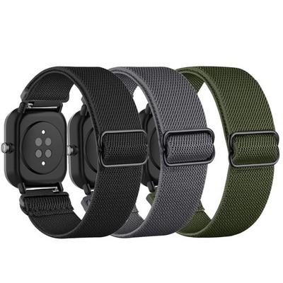 Stretchy Nylon Watch Bands Elastic Loop 20mm 3 Pack Amazfit Active GTS Bip