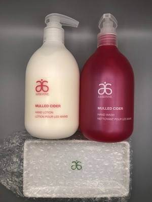 Arbonne MULLED CIDER Hand Care Duo Holiday Hand Wash & Hand Lotion NIB VEGAN