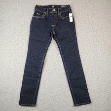 NWT Gap Jeans Boys Size 10 Dark Blue High Stretch Skinny Adjustable Waist Denim