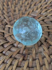 Primitive Mid 1800's Glass Shooter Marble Well Played and Worn Over The Years.