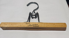 VTG NEVCO Clamp Wooden Hanger pants Manhattan Island NYC