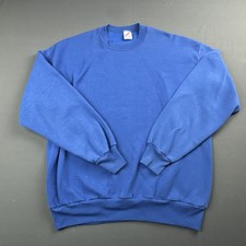 Vintage Jerzees 90s Sweatshirt Mens XL Blue Crew Neck Made in USA Blank Fade