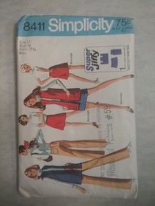 Simplicity 8411 Vintage Sewing Pattern Used Cut Dress Skirt Top Super Jiffy