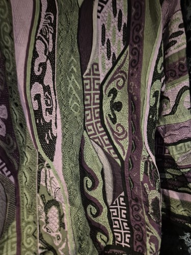 Bergatti XL Coogi Style Sweatshirt Purple Vintage Heavy Knit Hip Hop Style Y2k - Picture 20 of 24