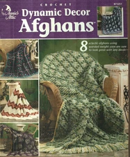 USED DYNAMIC DECOR AFGHANS 8 DESIGNS ANNIE'S ATTIC CROCHET PATTERN BOOK