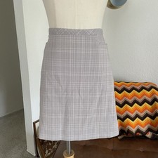 Vintage 1990s Esprit De Corp Preppy Plaid Mini Skirt Gray Medium