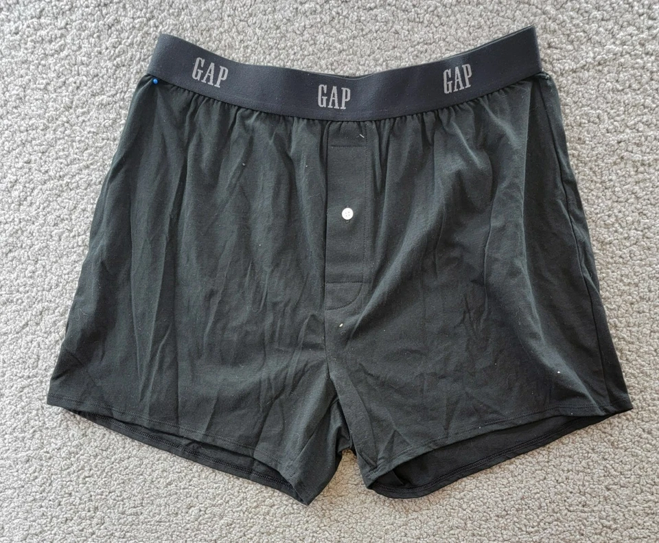 Boxers ajustados tejidos GAP para hombre M negro logotipo cintura elástica tirar Foto 2 de 4
