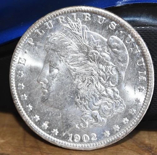 1902-0 MORGAN SILVER DOLLAR COIN ABOUT UNCIRCULATED