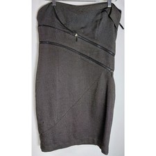 bebe Strapless Bodycon Dress Solid Knit Sleeveless Women see measurements