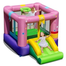 Inflatable Bounce House Bouncy Castle w/Slide Basketball Rim Blower Excluded