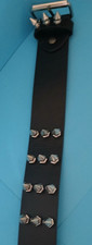 Spiked-Studded Belt, Black Leather, Unisex, HeavyMetal/Punk Rock, Mint Condition