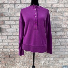 ATHLETA Balance Henley Sweatshirt Women's Small Purple Plum