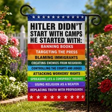 Anti Fascism Garden Flag, Democracy Protest Yard Banner