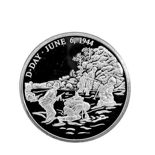 D-Day World War II Commemorative 999 Silver Proof Art Coin/Medal