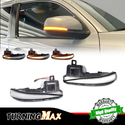 White/Amber LED Sequential Signal Side Mirror Light For 19-23 RAV4, 16-23 Tacoma