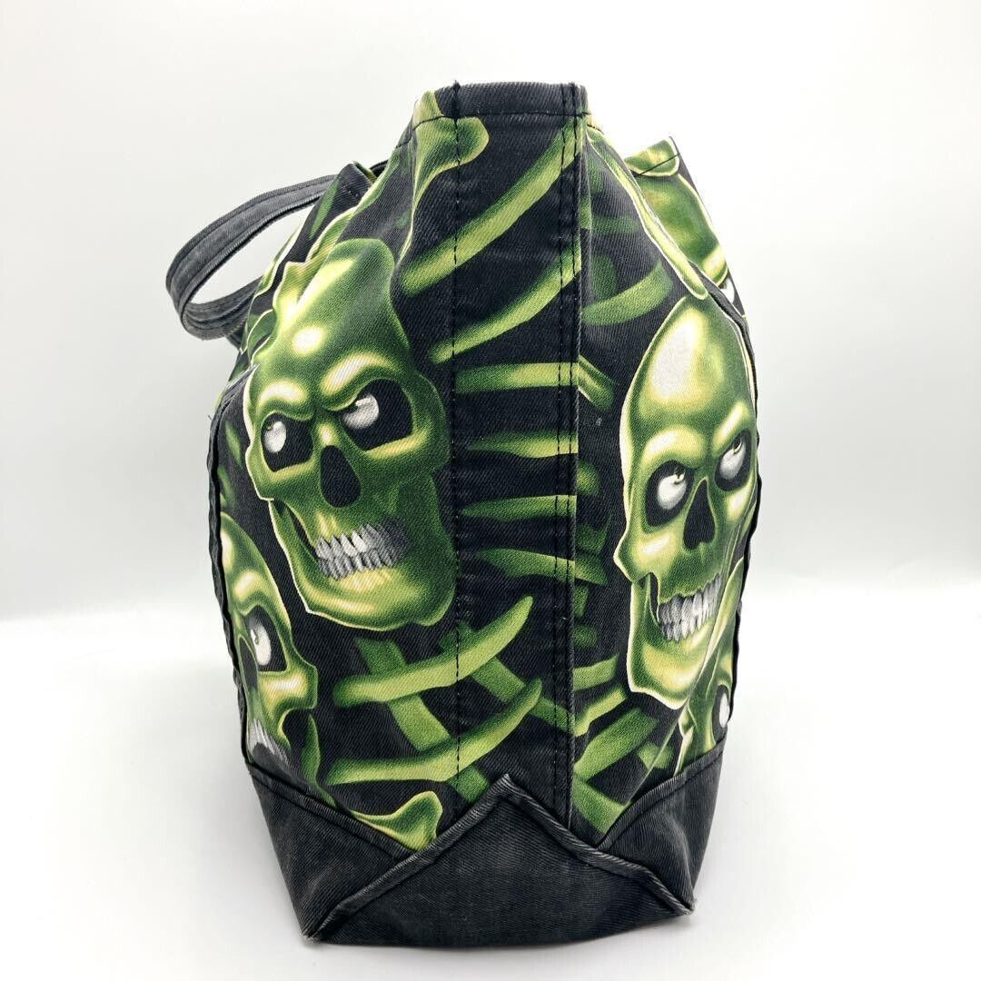 Supreme 18SS Skull Pile denim Tote Bag Cotton Black Green Supreme 18SS Skull Pile denim Tote Bag Cotton Black Green