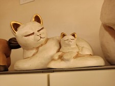 Thun Stupendo Gatto Lea Con Cucciolo Vecchia Produzione, Difficile Da Trovare.