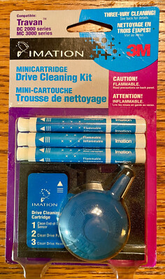 Imation 3M Minicartridge Drive Cleaning Kit Travan DC 2000 & MC 3000   New
