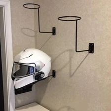 6 Pcs Helmet Holder Wall Motorcycle Hook Mount Hanger Display Rack Metal Decor