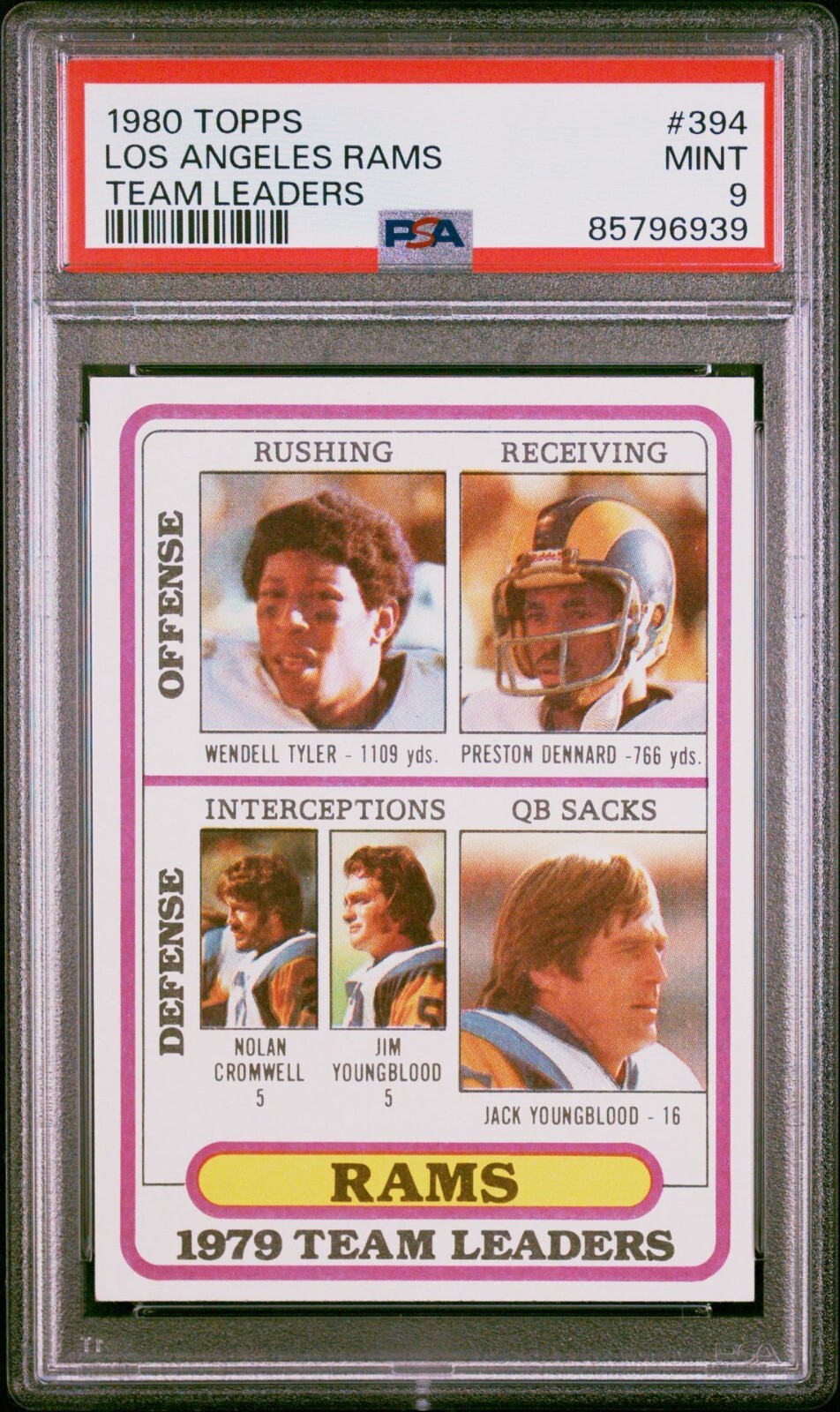 1980 TOPPS FOOTBALL #359 RAMS TEAM LEADERS, PSA 9 MINT | eBay