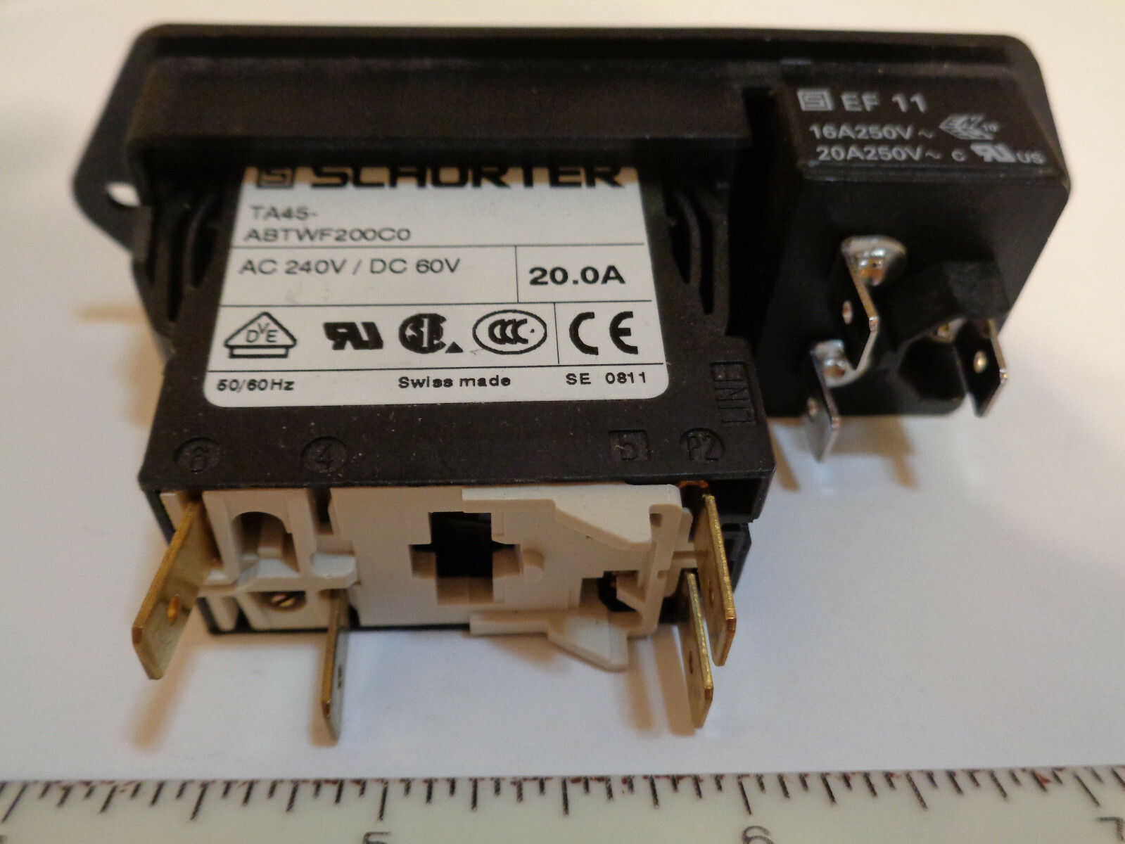 Schurter TA45ABTWF200C0 / EF11 Breaker Switch with Plug eBay