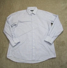 Hugo Boss Shirt Men 16 32 White Gingham Long Sleeve Button Up Preppy Casual