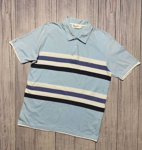 Vintage Yves Saint Laurent Polo T-Shirt Basic Logo YSL Blue Men Size L