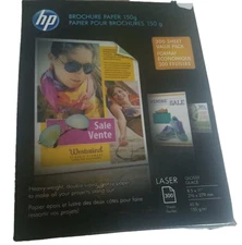 HP Brochure Paper 8.5x11" 216 X 279 300 Sheet Pkg-Excellent Paper-Pkg Has Tear