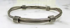 Vintage Sterling Silver Wire Design Bangle Bracelet ~ 8" ~ 19.7g ~ 16-G2263
