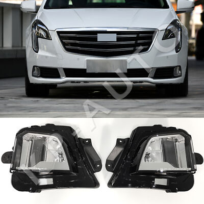 Front Bumper Led Fog Lights Daytime Lamps L&R Side For 2018-2019 Cadillac XTS