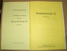 Dienstanweisung Beschreibung Granatwerfer 16 & 8,8cm R-Werfer 1943