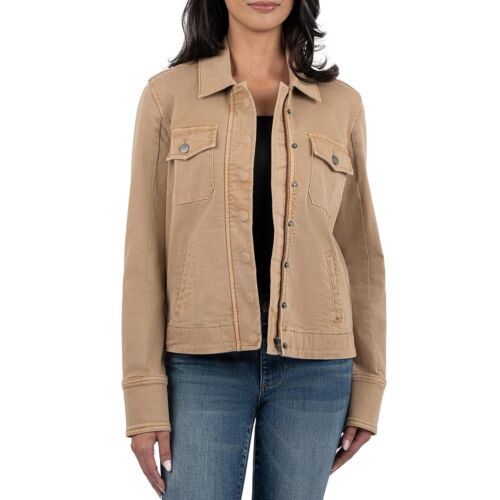 KUT from the Kloth Amanda Boxy Jacket Front Flap Pockets Front Flap Welt Pockets