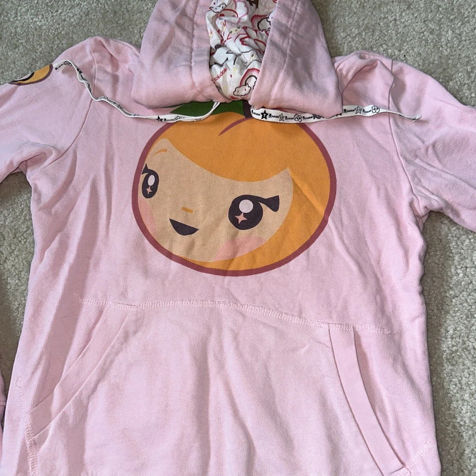 Sudadera con Capucha TOKIDOKI Rara Hecha en EE. UU. Rosa Bling Talla S Canguro Bolsillo Coleccionistas Alegría Foto 2 de 4