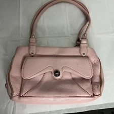 Vintage Cole Haan Village Shoulder Bag Purse Pink Pebbled Leather