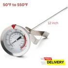 12" Deep Fryer Thermometer Turkey Stainless Steel Commercial Kitchen Accessories