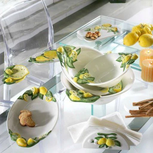 BASSANO KERAMIK HANDBEMALTE ZITRONE TELLER 19 CM AUS ITALIEN NEU - Bild 2 von 4