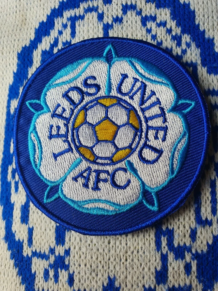 Retro Leeds United iron sew on patch LUFC Yorkshire Rose Football Ecusson