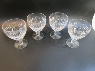 4 schöne Vintage Art Deco Edinburgh E&L Kristallschliff Dessert Getränke Gläser