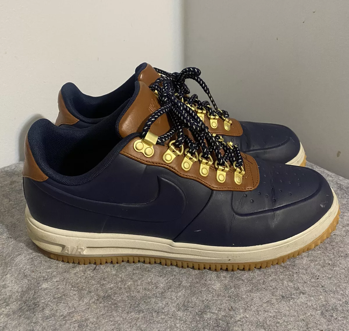Nike Lunar Force 1 Duck boot Low Obsidian Blue AA1125 400 Mens Size 10