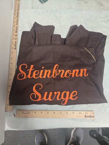 lot of 2, vintage bowling shirts, size 36, Made in USA, hilton, steinbronn surge