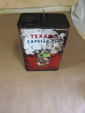 Vintage Texaco One 1 Gallon Oil Can. Capella D Wax Free. The Texas Company. 