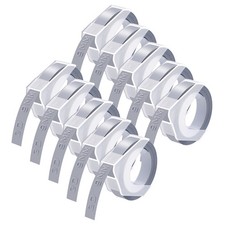 10PK 3D Embossing Tape 520104 For DYMO Xpress Label Maker 9mm 3m White on Silver