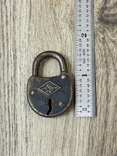 Vintage Old Small Slaymaker Padlock Lock No Key