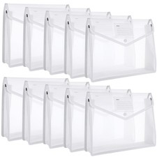 10 Pieces Plastic File Folders Envelope Expanding File Wallet Organizer Docum...