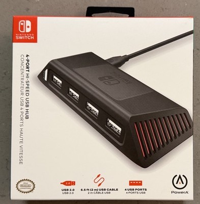 PowerA 4Port Hi-Speed USB Hub for Nintendo Switch, USB 2.0, 6 ft. USB Cable N185